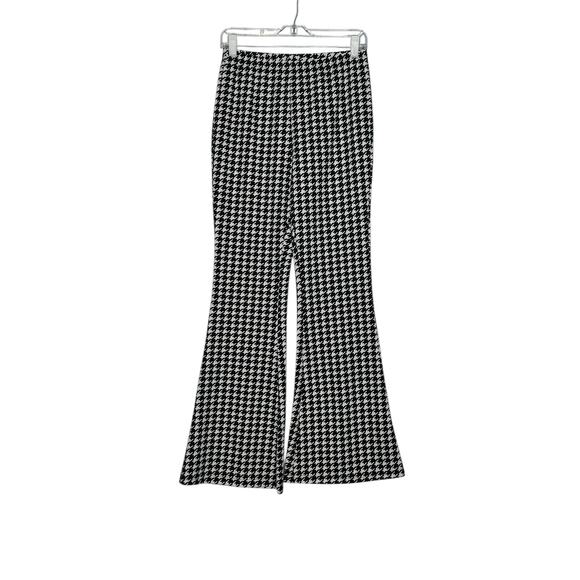 SHEIN black white houndstooth flare pull on pants size Medium - Picture 9 of 9